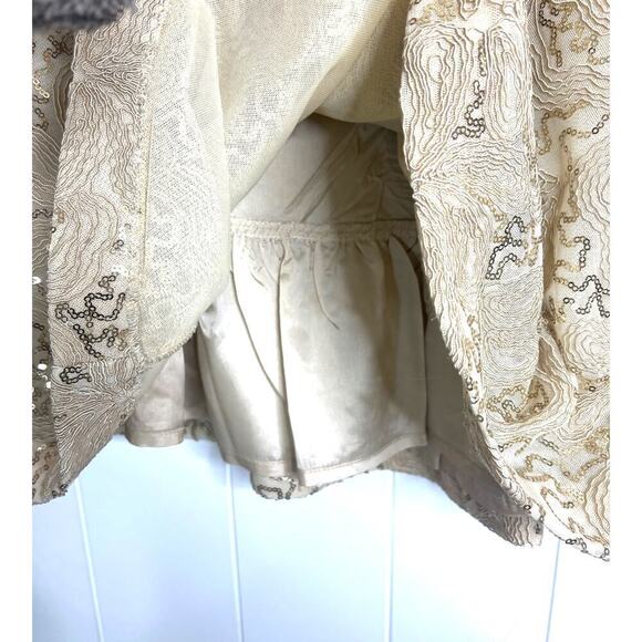 NWT Anthropologie Plenty by Tracy Reese Sequin‎ Overlap Mini Skirt in Gold SZ 14 - Picture 8 of 10